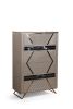 Wendy Mirror Framed Chest made with Wood in Gray