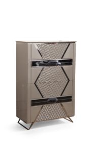 Wendy Mirror Framed Chest made with Wood in Gray