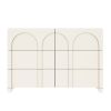Modern Style Six-Drawer Dresser Sideboard Cabinet Ample Storage Spaces for Living Room, Children's Room, Adult Room, Half Gloss White