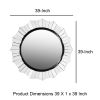 Round Accent Wall Mirror with Scalloped Design and Beveled Edges, Silver