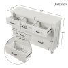 Rustic Farmhouse Style Solid Pine Wood Whitewash Seven-Drawer Dresser for Living Room, Bedroom,White