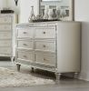 Luxury Champagne Finish Dresser of 6 Drawers 1pc Glamorous Crystal Diamond Pattern Knobs Stylish Bedroom Furniture