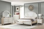 Tiffany Dresser made with Wood in Ivory & Champagne Gold Color