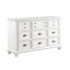 White Finish 1pc Dresser of 9x Drawers Traditional Framing Wooden Bedroom Furniture