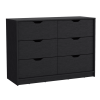 Basilea 4 Drawers Dresser; 2 Cabinets -Black
