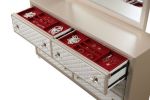 Tiffany Dresser made with Wood in Ivory & Champagne Gold Color