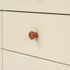Wooden Storage Dresser with 6 Drawers,Storage Cabinet for kids Bedroom,Cream+Walnut