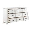 White Finish 1pc Dresser of 9x Drawers Traditional Framing Wooden Bedroom Furniture