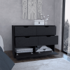 Basilea 4 Drawers Dresser; 2 Cabinets -Black