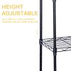 YSSOA Heavy Duty 6-Shelf Shelving with Wheels, with Hanging Hooks, Wire Shelving, Adjustable Storage Units, 17'' D x 11'' W x 63'' H, 6 Tier, Black
