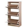 3-Drawer Shoe Storage Cabinet, 3-Tier Wood Shoe Rack Storage Organizer for Entryway