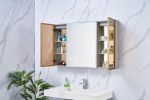 48in. W x 30 in. H LED Large Rectangular Aluminum Alloy Surface Mount Medicine Cabinet with Mirror