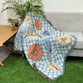 Spring And Autumn Retro Affordable Luxury Style Four Seasons Blanket (Option: Blue Legion-130x160cm)