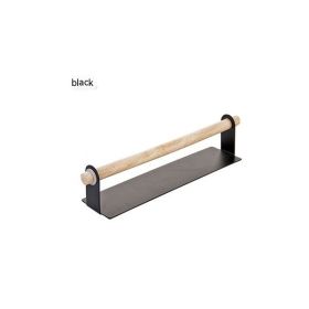 Adhesive Wall Hanging Towel Bar Punch-free Iron Towel Rack Kitchen Rag Rack Towel Rack (Color: BLACK)