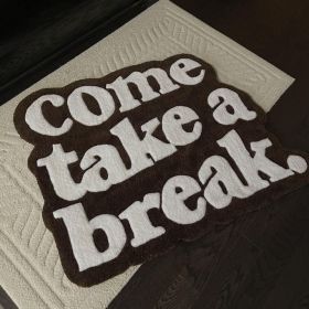 Personalized Letter Combination Foot Mat Plush Comfortable Living Room Decorative Carpet (Option: Brown-50 × 50CM Imitation Cashmere)