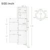 Tall Bathroom Corner Cabinet; Freestanding Storage Cabinet with Doors and Adjustable Shelves; MDF Board; Gray