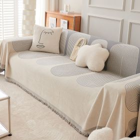 All-inclusive Universal Sofa Cover Simple Full Cover Cloth Sofa Cover Cushion (Option: Annual Ring Gray-180 × 230cm)