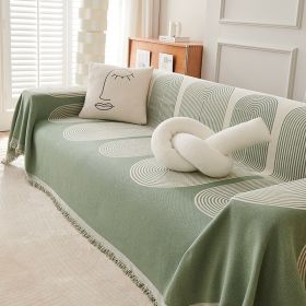 All-inclusive Universal Sofa Cover Simple Full Cover Cloth Sofa Cover Cushion (Option: Annual Ring Green-180 × 230cm)